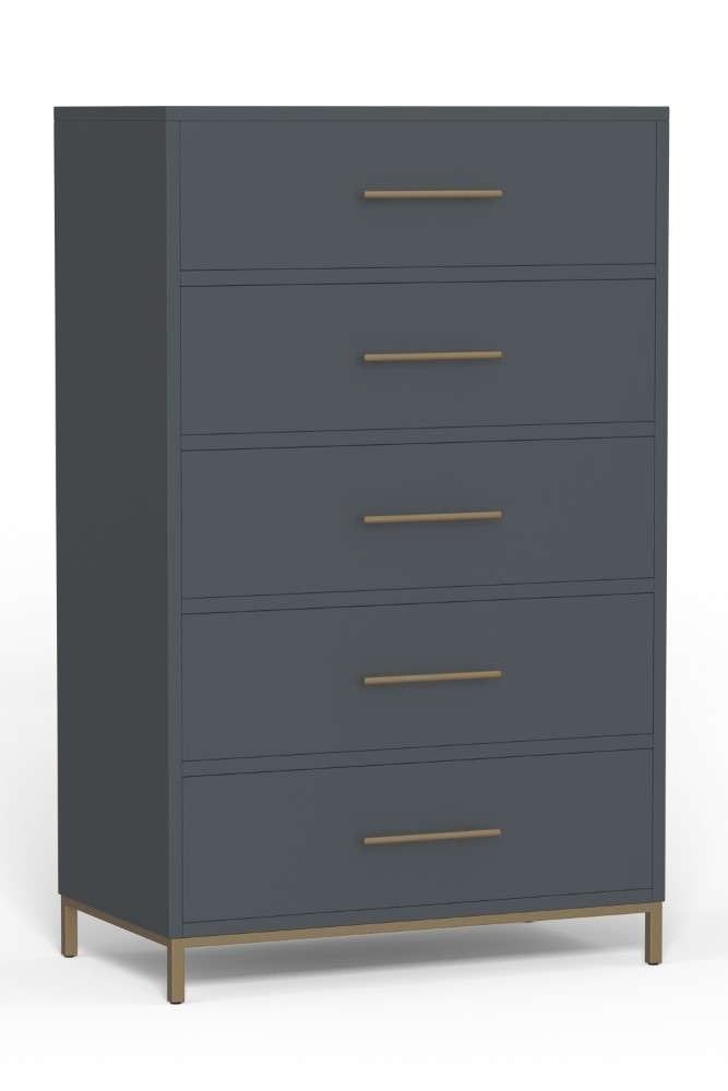 Alpine Furniture - Madelyn Five Drawer Chest, Slate Gray - 2010G-05 veiw 3