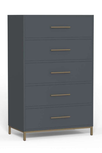 Alpine Furniture - Madelyn Five Drawer Chest, Slate Gray - 2010G-05 veiw 3