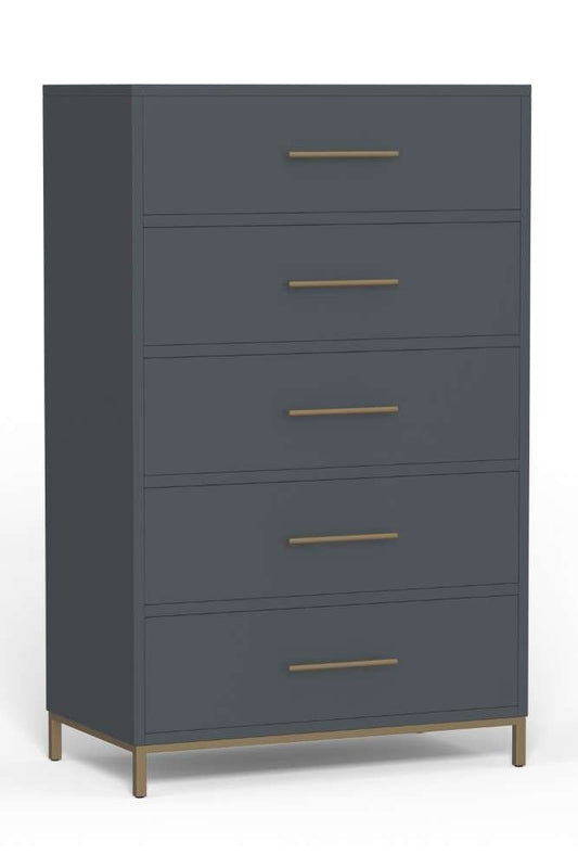 Alpine Furniture - Madelyn Five Drawer Chest, Slate Gray - 2010G-05 veiw 3