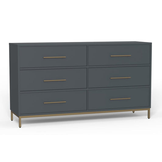 Alpine Furniture - Madelyn Six Drawer Dresser, Slate Gray - 2010G-03 view 1