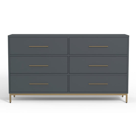 Alpine Furniture - Madelyn Six Drawer Dresser, Slate Gray - 2010G-03 view 2