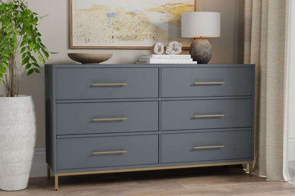 Alpine Furniture - Madelyn Six Drawer Dresser, Slate Gray - 2010G-03 veiw 1