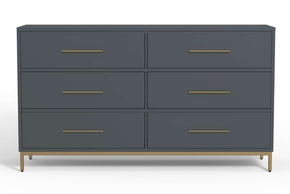 Alpine Furniture - Madelyn Six Drawer Dresser, Slate Gray - 2010G-03 veiw 2