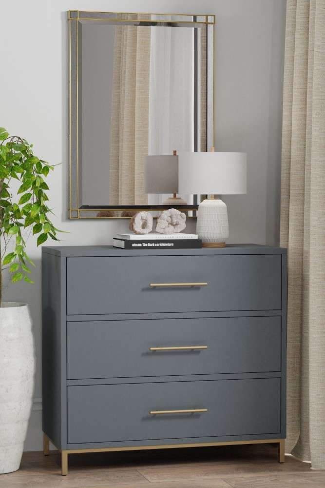 Alpine Furniture - Madelyn Three Drawer Small Chest, Slate Gray - 2010G-04 veiw 1