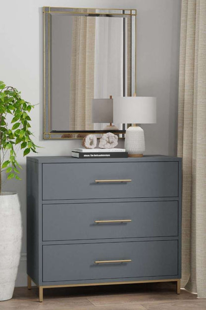 Alpine Furniture - Madelyn Three Drawer Small Chest, Slate Gray - 2010G-04 veiw 1