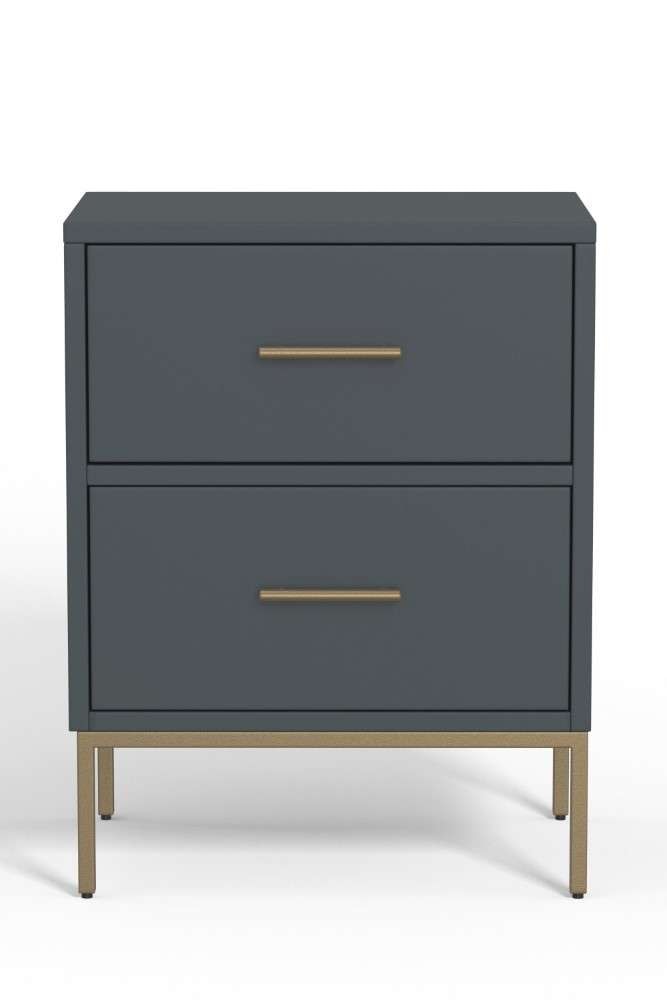 Alpine Furniture - Madelyn Two Drawer Nightstand, Slate Gray - 2010G-02 veiw 2
