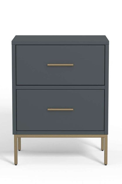 Alpine Furniture - Madelyn Two Drawer Nightstand, Slate Gray - 2010G-02 veiw 2