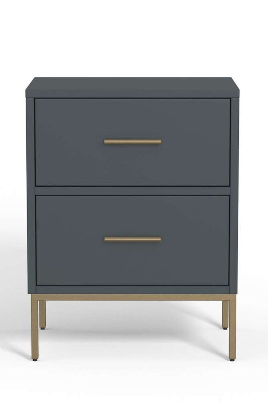 Alpine Furniture - Madelyn Two Drawer Nightstand, Slate Gray - 2010G-02 veiw 2