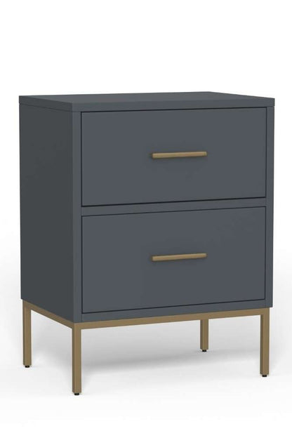 Alpine Furniture - Madelyn Two Drawer Nightstand, Slate Gray - 2010G-02 veiw 3