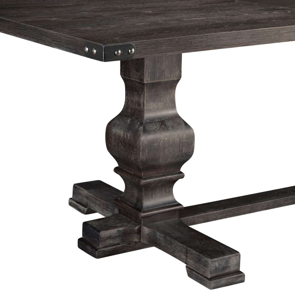 Alpine Furniture - Manchester Trestle Wood Dining Table, Charcoal - 3868CHA-01 veiw 5