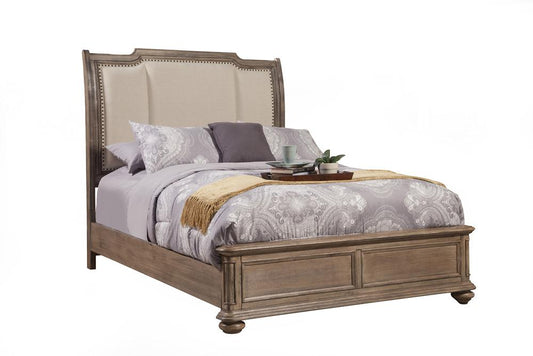 Alpine Furniture - Melbourne Queen Sleigh Bed with Upholstered Headboard - 1200-01Q veiw 1