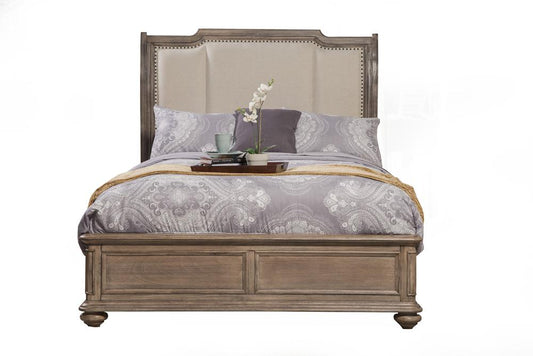 Alpine Furniture - Melbourne Queen Sleigh Bed with Upholstered Headboard - 1200-01Q veiw 2