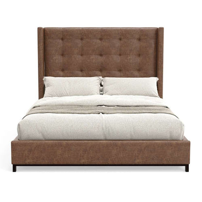 Alpine Furniture - Mundo Upholstered Queen Platform Bed, Brown - 1196Q veiw 3