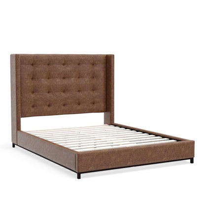Alpine Furniture - Mundo Upholstered Queen Platform Bed, Brown - 1196Q veiw 5