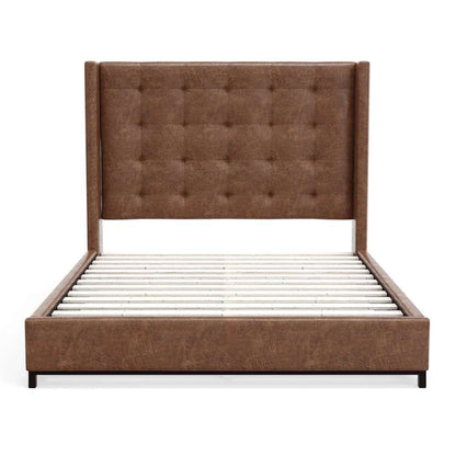 Alpine Furniture - Mundo Upholstered Queen Platform Bed, Brown - 1196Q veiw 6