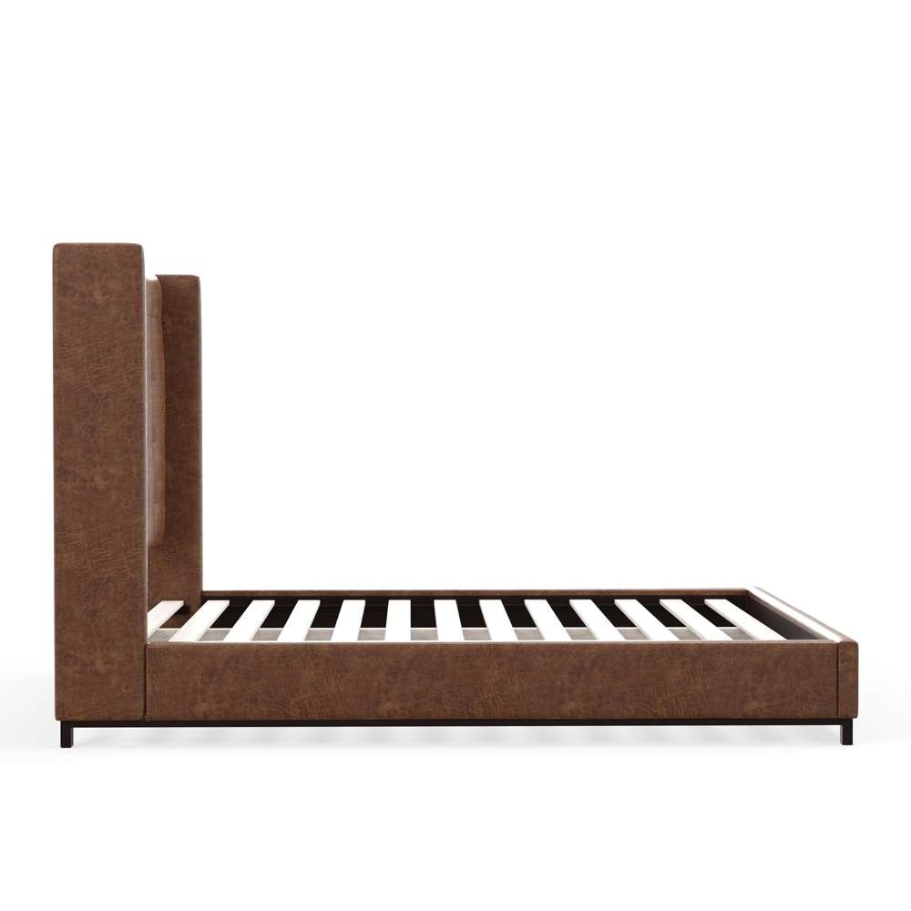 Alpine Furniture - Mundo Upholstered Queen Platform Bed, Brown - 1196Q veiw 7