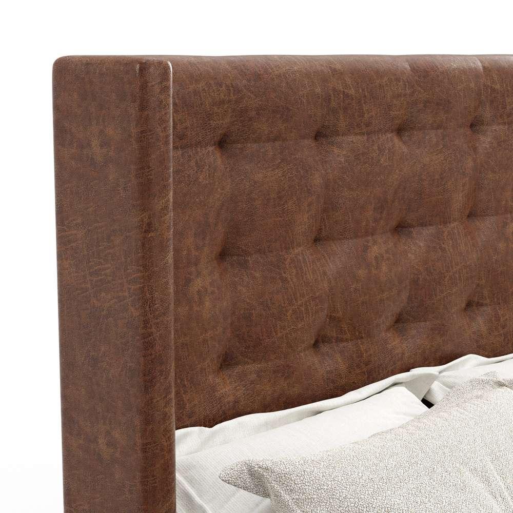 Alpine Furniture - Mundo Upholstered Queen Platform Bed, Brown - 1196Q veiw 8
