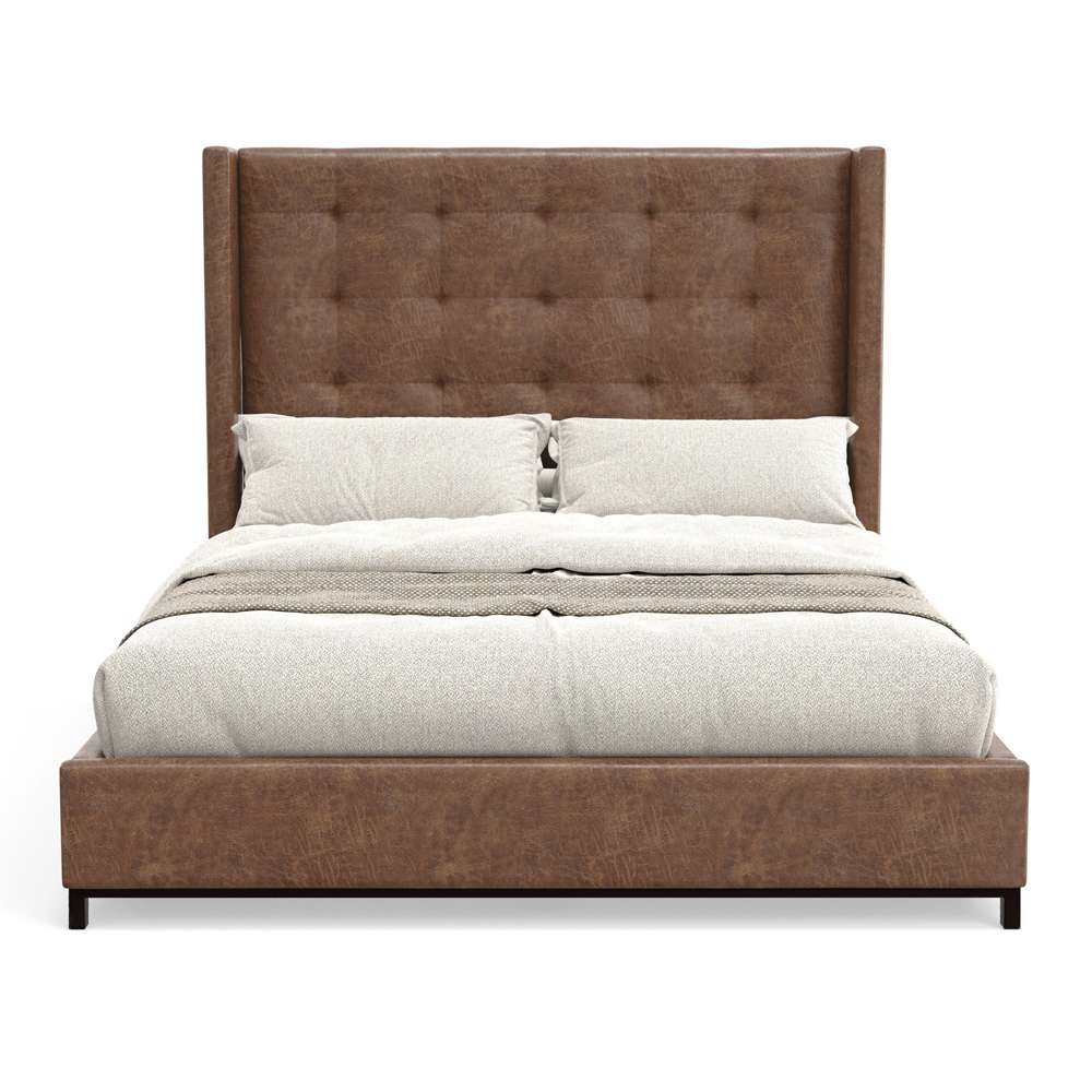 Alpine Furniture - Mundo Upholstered Standard King Platform Bed, Brown - 1196EK veiw 3