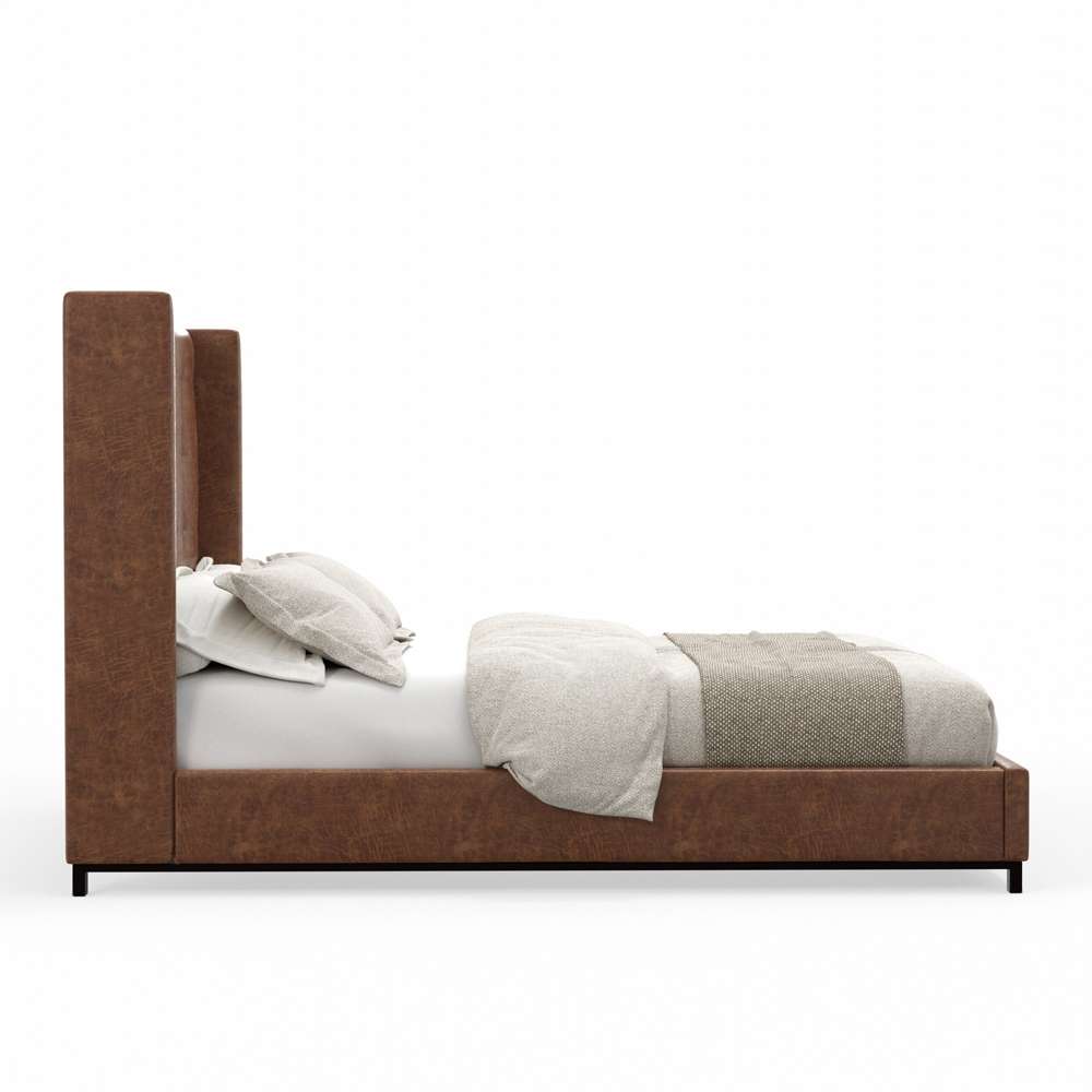 Alpine Furniture - Mundo Upholstered Standard King Platform Bed, Brown - 1196EK veiw 4