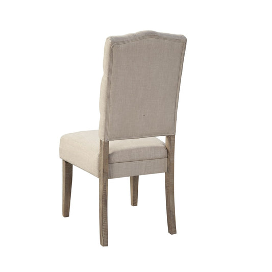 Alpine Furniture - Newberry Button Tufted Parson Chairs, Weathered Natural (Set of 2) - 2068-02 view 2