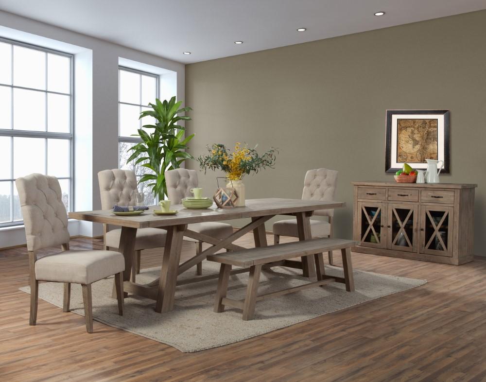 Alpine Furniture - Newberry Extension Dining Table, Weathered Natural - 2068-01 veiw 2
