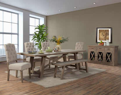 Alpine Furniture - Newberry Extension Dining Table, Weathered Natural - 2068-01 veiw 2