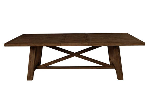 Alpine Furniture - Newberry Rectangular Wood Dining Table, Medium Brown - 4068-01 veiw 2