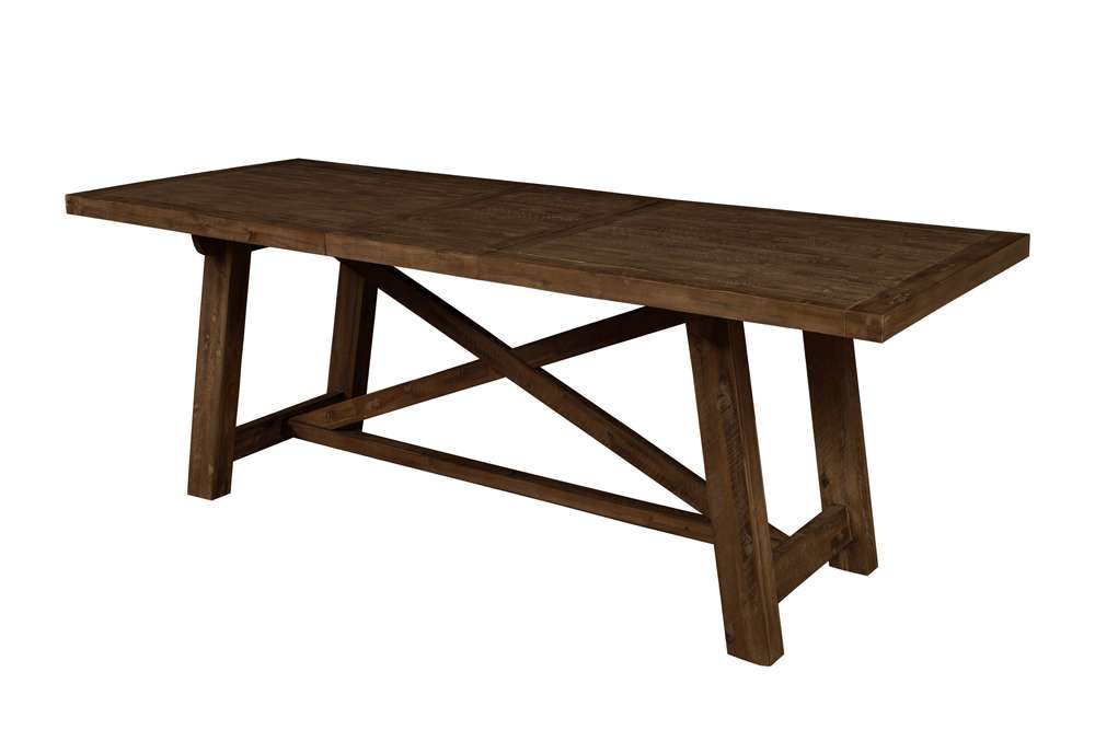 Alpine Furniture - Newberry Rectangular Wood Dining Table, Medium Brown - 4068-01 veiw 3