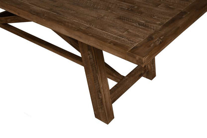 Alpine Furniture - Newberry Rectangular Wood Dining Table, Medium Brown - 4068-01 veiw 4