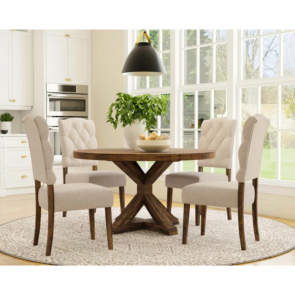 Alpine Furniture - Newberry Round Dining Table, Medium Brown - 4068-05 veiw 3