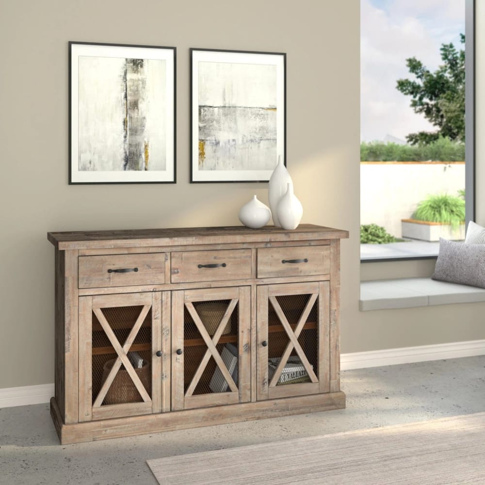 Alpine Furniture - Newberry Sideboard, Weathered Natural - 2068-06 view 4