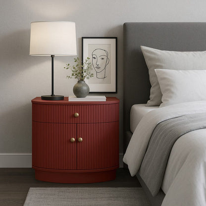 Alpine Furniture - Olivia Nightstand, Burgundy - 2512RED-02 view 8