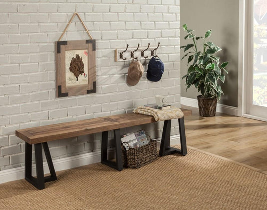 Alpine Furniture - Prairie Dining Bench, Natural/Black - 1568-03 veiw 2