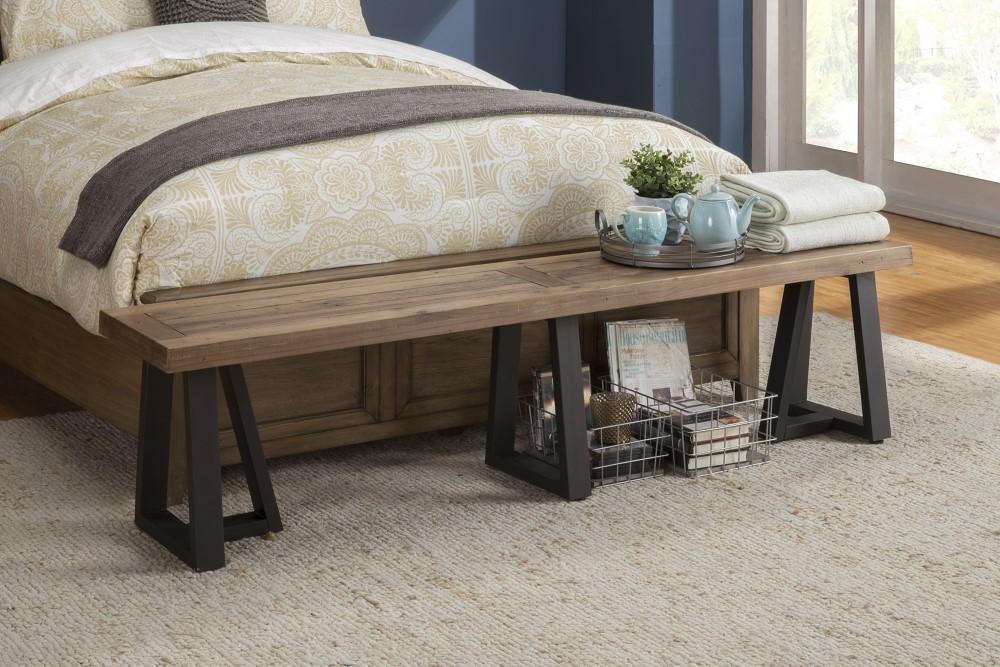 Alpine Furniture - Prairie Dining Bench, Natural/Black - 1568-03 veiw 3