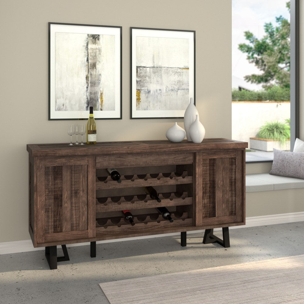 Alpine Furniture - Prairie Sideboard with Wine Holder, Natural/Black - 1568-06 view 3