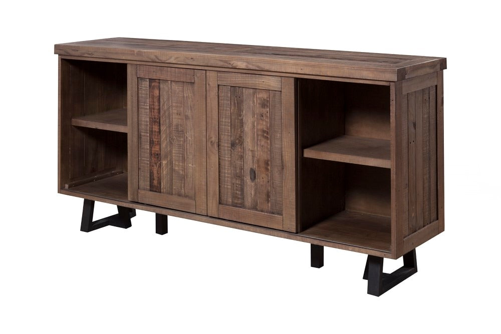 Alpine Furniture - Prairie Sideboard with Wine Holder, Natural/Black - 1568-06 veiw 1