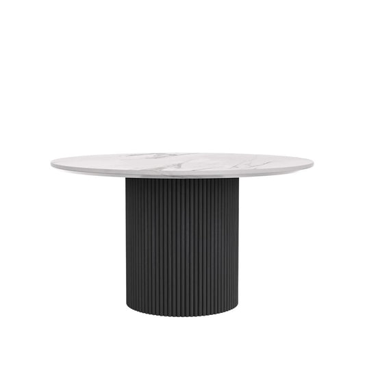 Alpine Furniture - Reba Quartz Top Round Dining Table, Black - 5868BLK-QUA-25 view 2