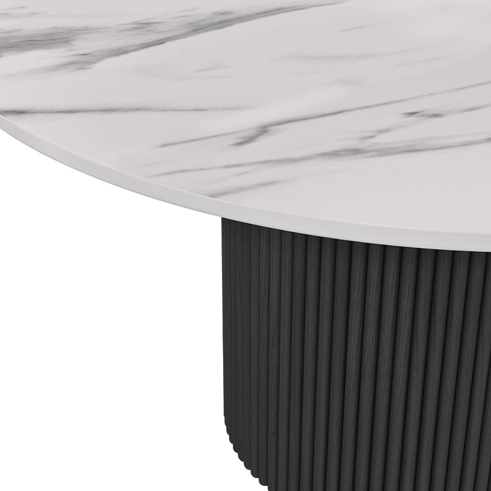 Alpine Furniture - Reba Quartz Top Round Dining Table, Black - 5868BLK-QUA-25 view 4