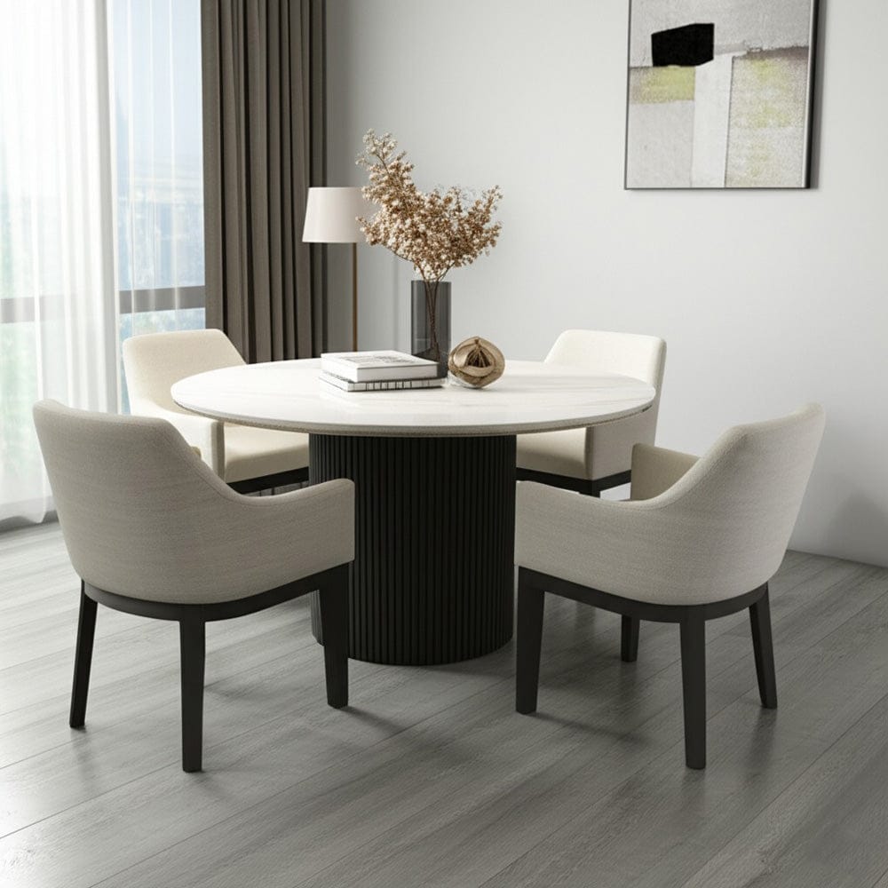 Alpine Furniture - Reba Quartz Top Round Dining Table, Black - 5868BLK-QUA-25 view 7