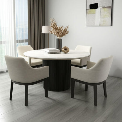Alpine Furniture - Reba Quartz Top Round Dining Table, Black - 5868BLK-QUA-25 view 7