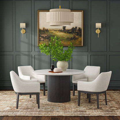 Alpine Furniture - Reba Quartz Top Round Dining Table, Black - 5868BLK-QUA-25 view 8