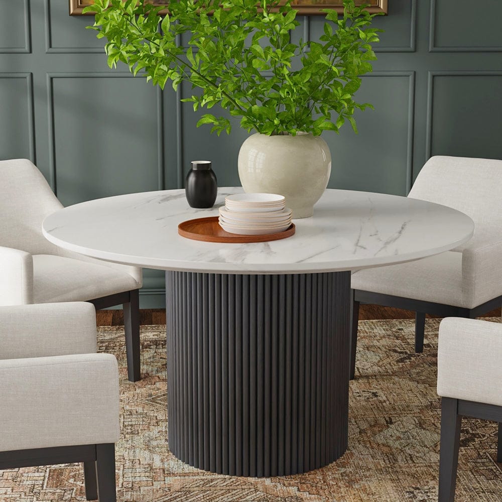 Alpine Furniture - Reba Quartz Top Round Dining Table, Black - 5868BLK-QUA-25 view 9
