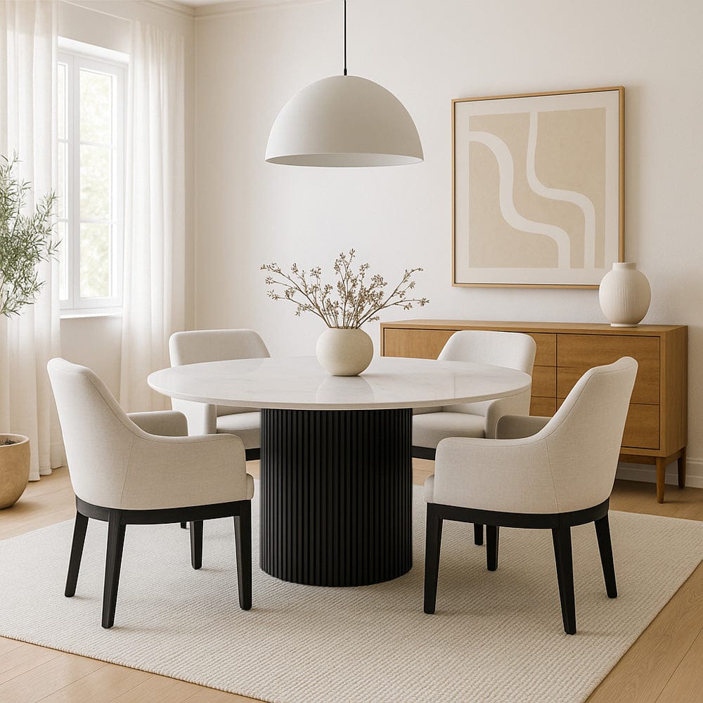 Alpine Furniture - Reba Quartz Top Round Dining Table, Black - 5868BLK-QUA-25 view 11