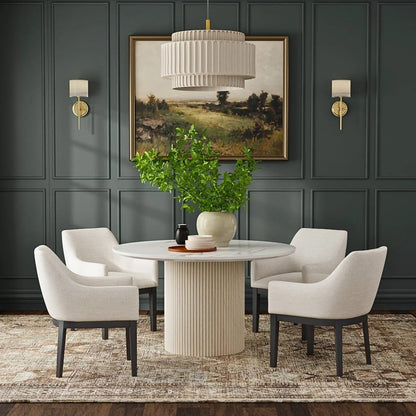Alpine Furniture - Reba Quartz Top Round Dining Table, White Wash Base - 5868W-QUA-25 view 8