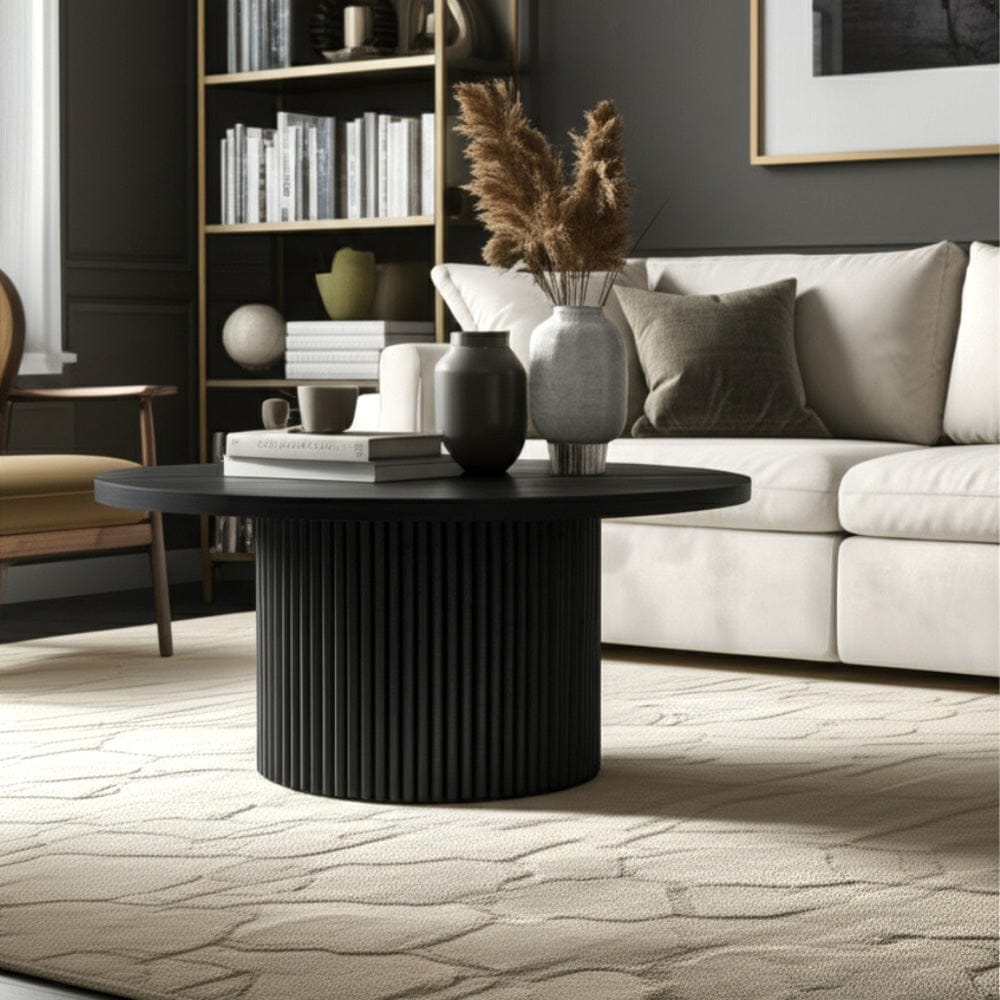 Alpine Furniture - Reba Round Cocktail Table, Black - 5868BLK-61 view 7
