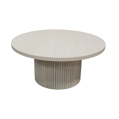 Alpine Furniture - Reba Round Cocktail Table, White Wash - 5868W-61 view 1