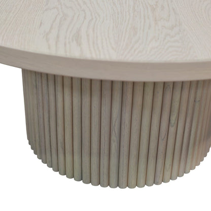 Alpine Furniture - Reba Round Cocktail Table, White Wash - 5868W-61 view 4