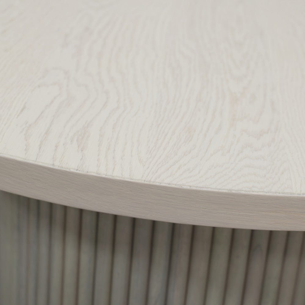 Alpine Furniture - Reba Round Cocktail Table, White Wash - 5868W-61 view 5