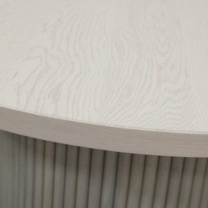 Alpine Furniture - Reba Round Cocktail Table, White Wash - 5868W-61 view 5