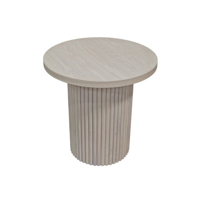 Alpine Furniture - Reba Round End Table, White Wash - 5868W-62 view 1